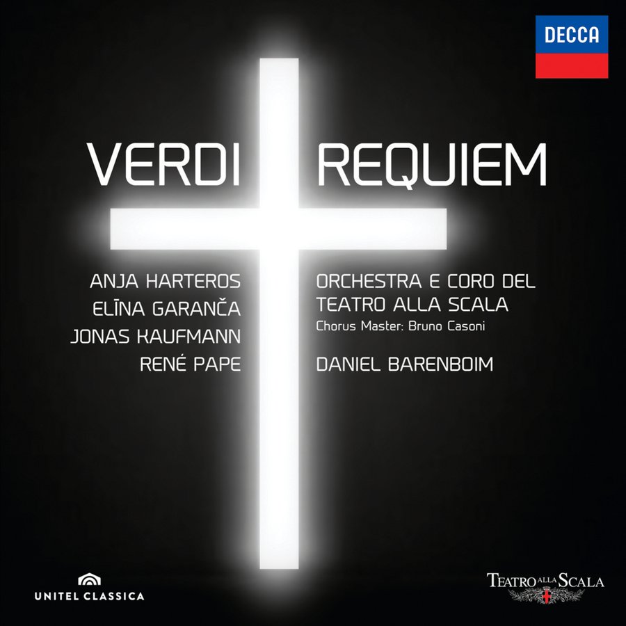 Anja Harteros (soprano), Elīna Garanča (mezzo), Jonas Kaufmann (tenor), René Pape (bass)Orchestra e coro del Teatro alla Scala, Milan, Daniel Barenboim