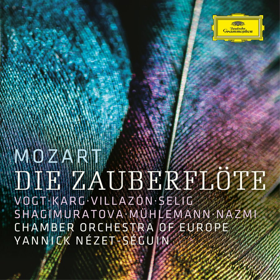 Klaus Florian Vogt (Tamino), Christiane Karg (Pamina), Rolando Villazón (Papageno), Regula Mühlemann (Papagena), Franz-Josef Selig (Sarastro), Albina Shagimuratova (Königin der Nacht), Paul Schweinester (Monostatos)RIAS Kammerchor, Chamber Orchestra of Europe, Yannick Nézet-Séguin